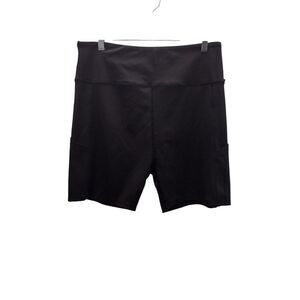 Unbranded Black 2XL‎ Poly Spandex Stretch high rise active shorts